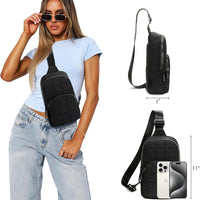 Quilted Puffer Sling Crossbody (Black)