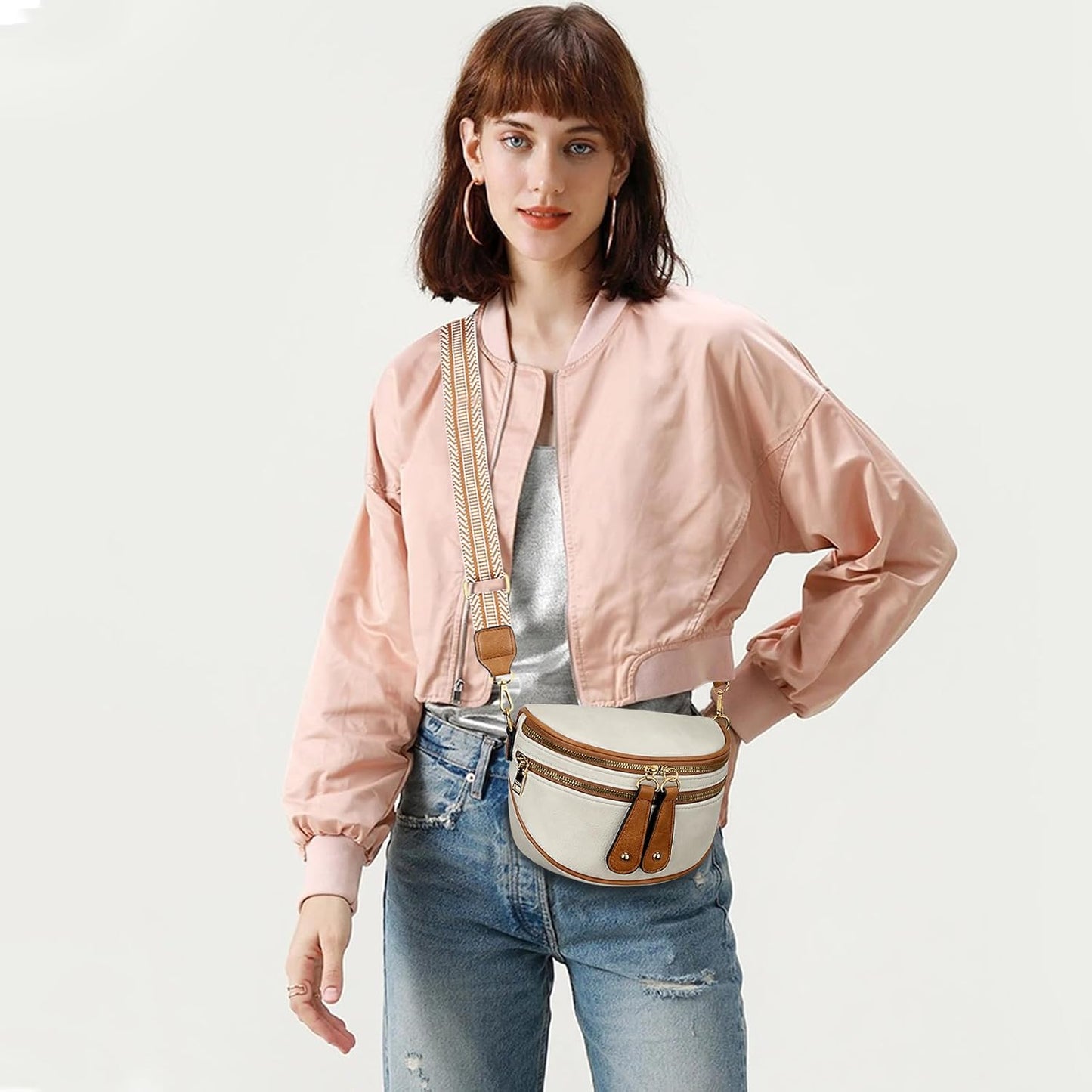 Trendy Leather Sling Crossbody Bag