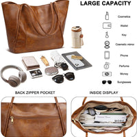 Large Leather Travel Tote Bag