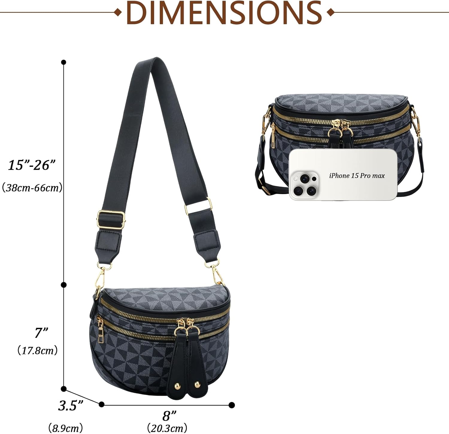 Trendy Leather Sling Crossbody Bag