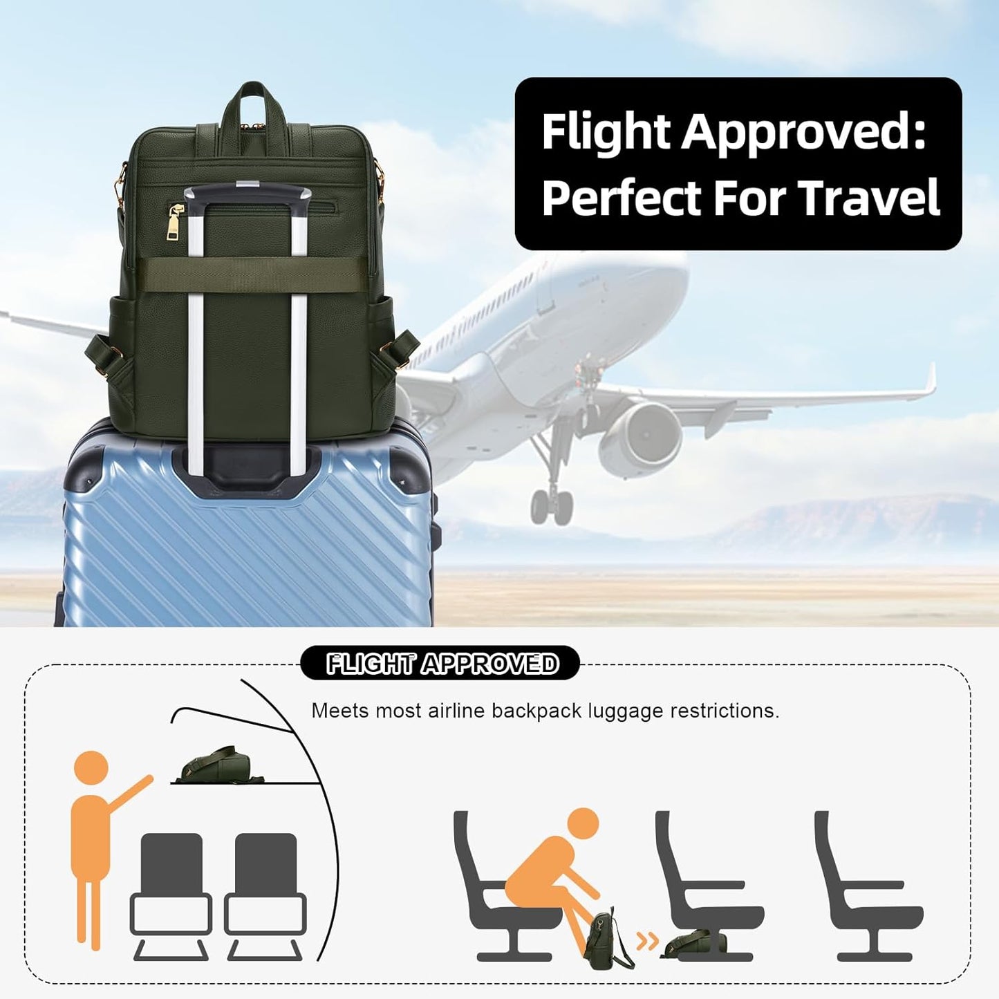 Anti-Theft Leather Backpack (Black)