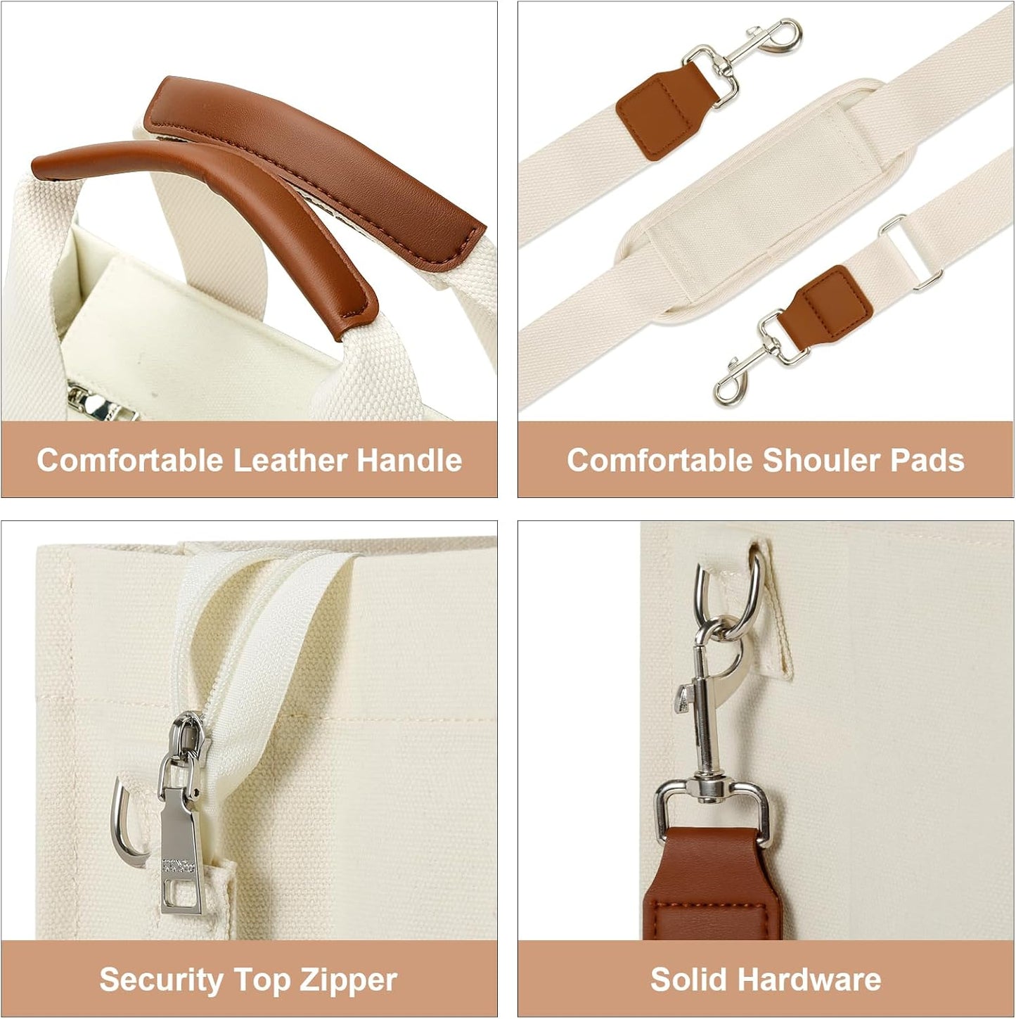 Large Canvas Tote Crossbody Bag