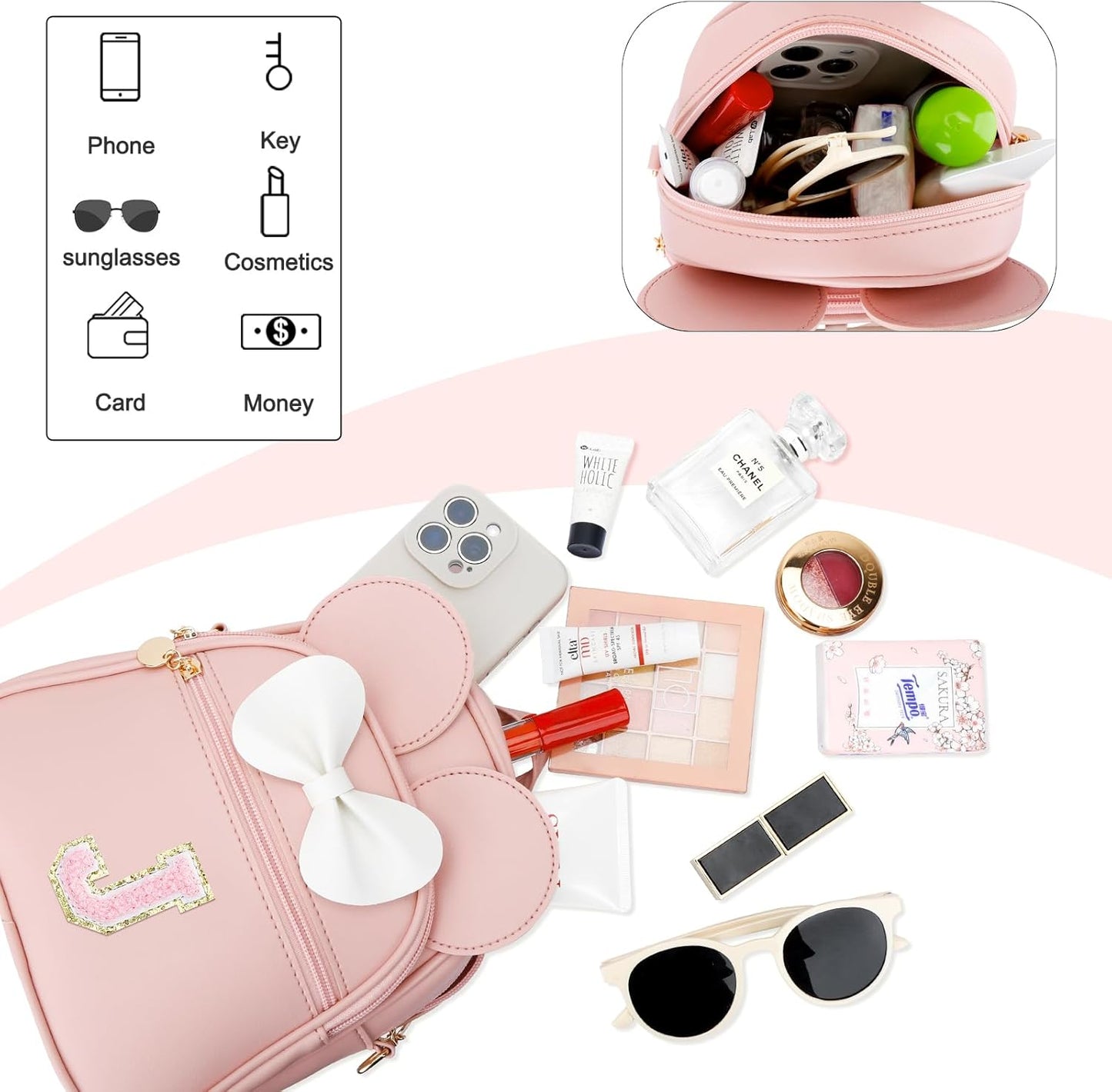 Girls Initial Mini Backpack