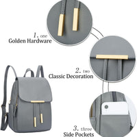 Quilted Leather Backpack Purse