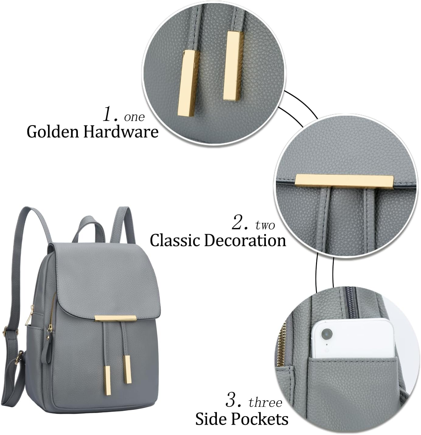 Quilted Leather Backpack Purse