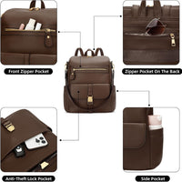 Anti-Theft Leather Backpack (Black)