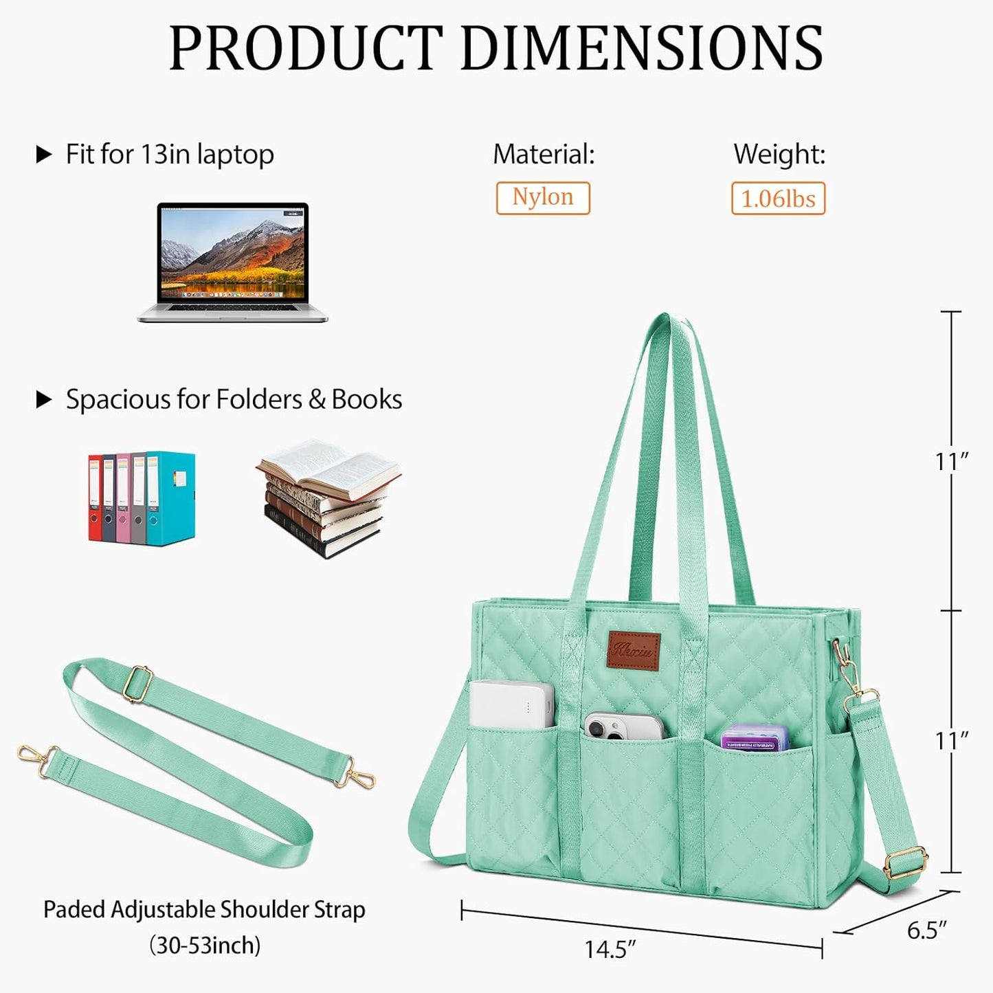 Large Water-Resistant Tote Bag