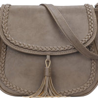 Tassel Flap Saddle Crossbody Bag
