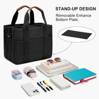 Canvas Crossbody Tote with Pockets