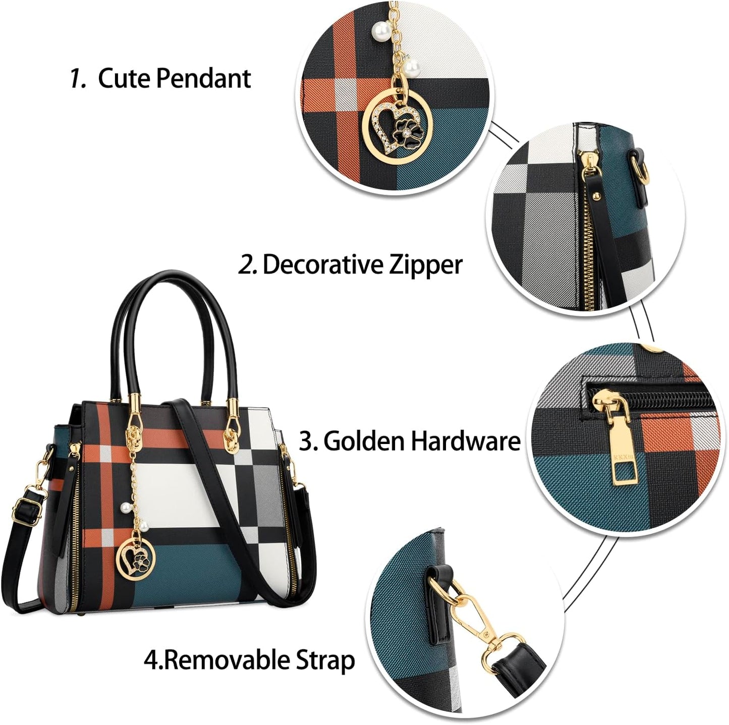 Vegan Leather Satchel Handbag