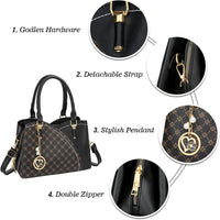 Triple-Compartment Satchel Handbag