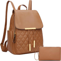 Quilted Leather Backpack Purse