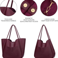 Large Vegan Leather Tote Bag