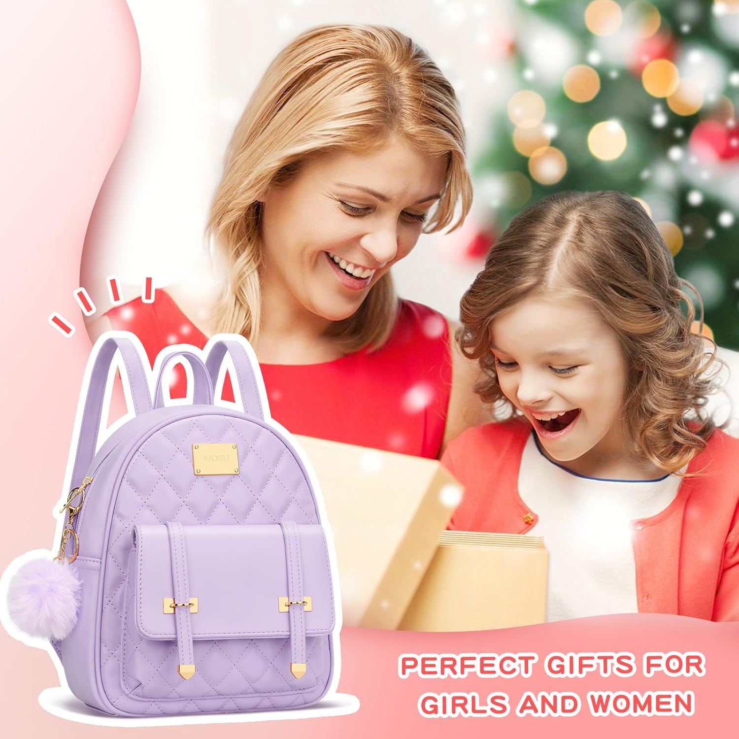 Quilted Mini Backpack Purse (White)