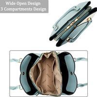 Triple-Compartment Satchel Handbag