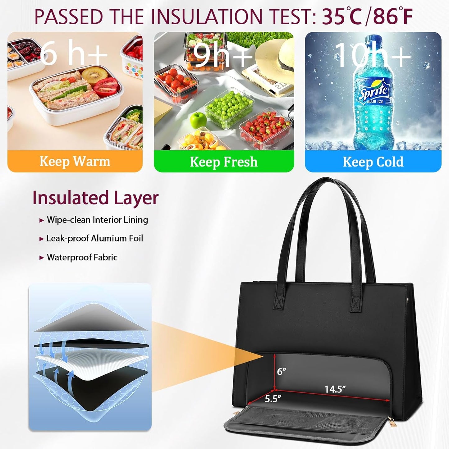 2-in-1 Laptop Lunch Tote Bag