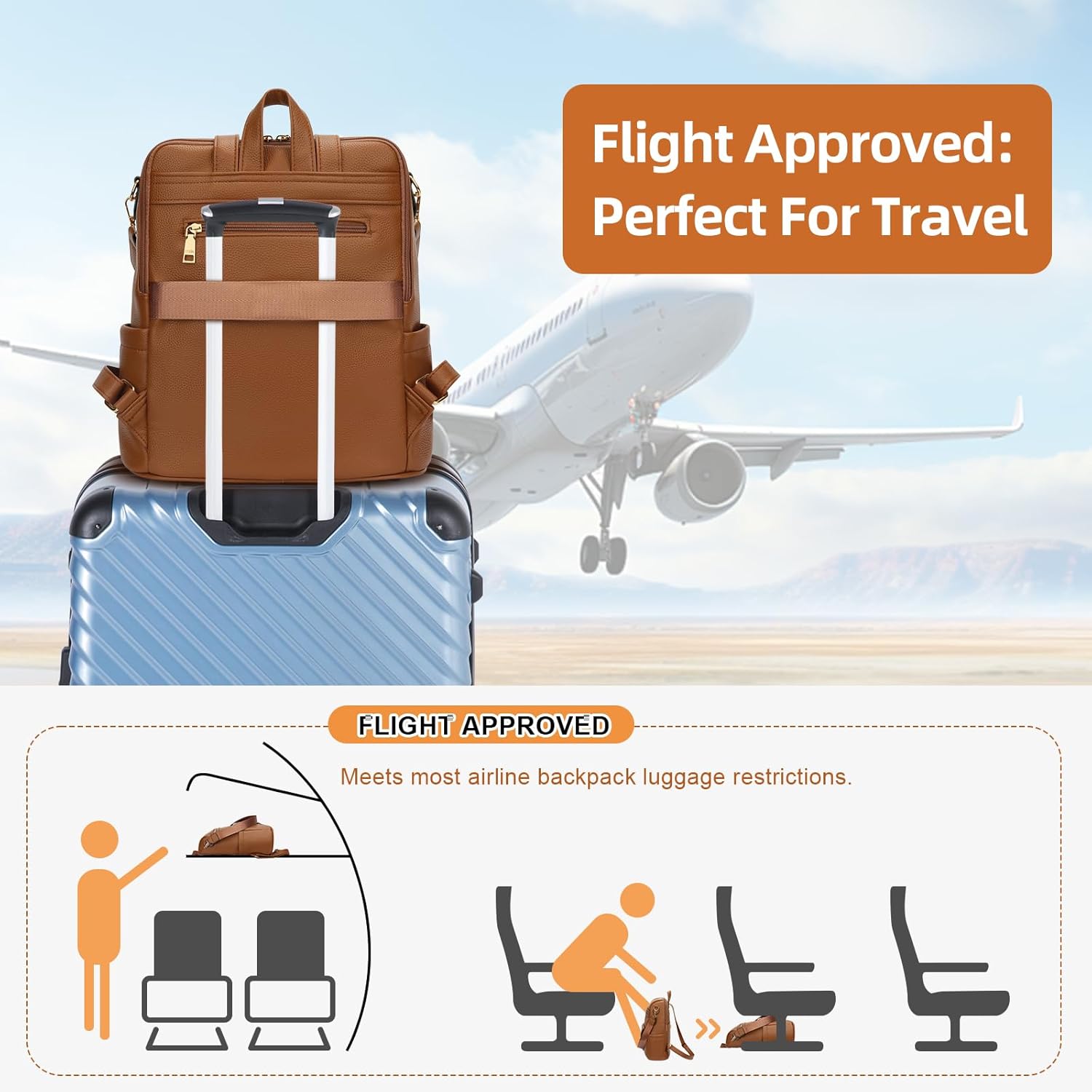 Anti-Theft Leather Backpack (Black)