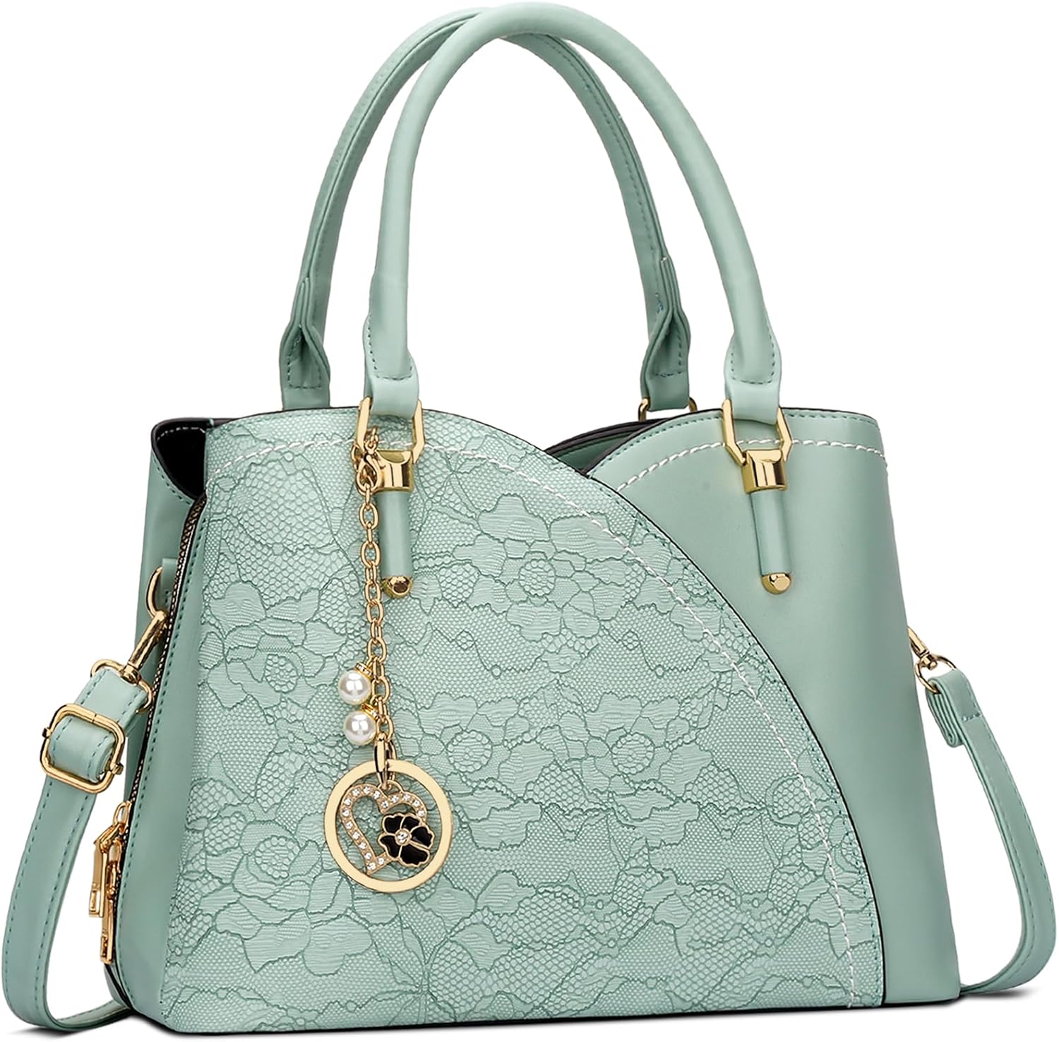 Triple-Compartment Satchel Handbag