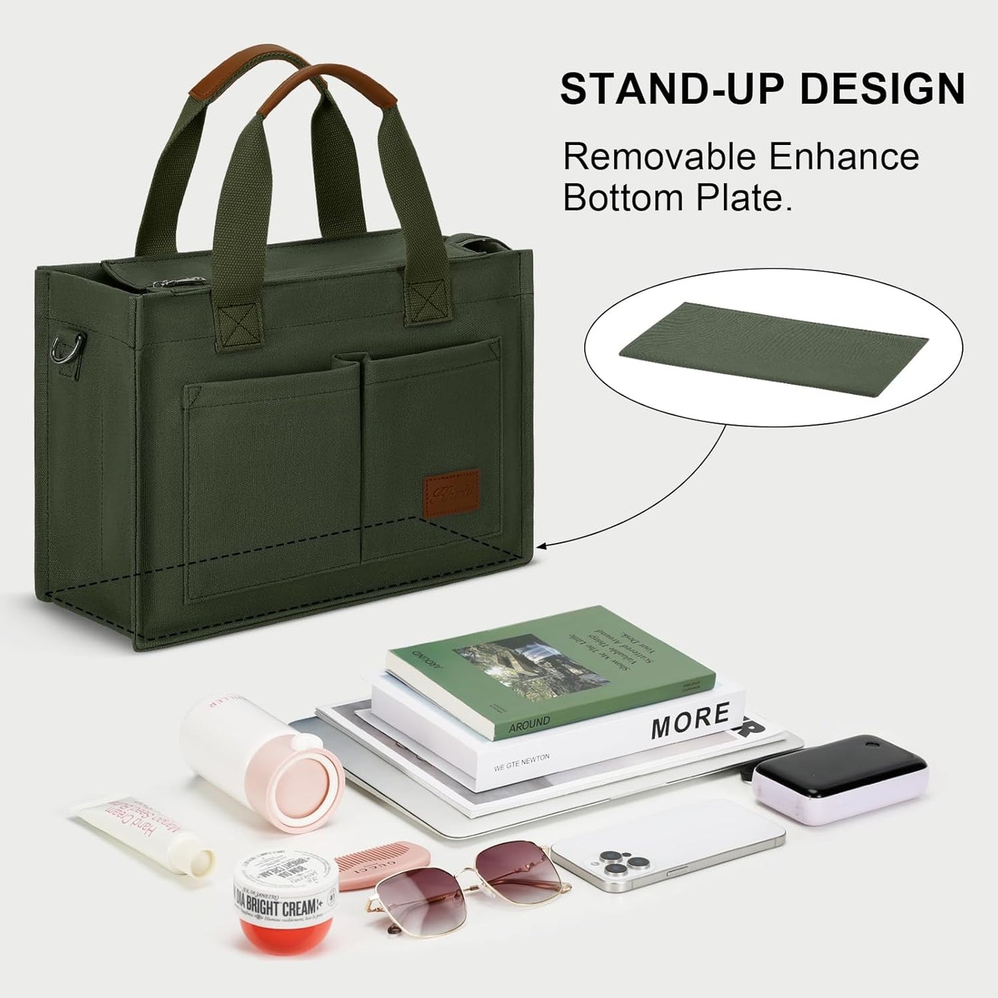 Large Canvas Tote Crossbody Bag