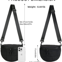 Quilted Puffer Sling Fanny Pack (Black)