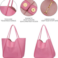 Large Vegan Leather Tote Bag