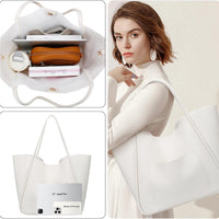 Large Vegan Leather Tote Bag