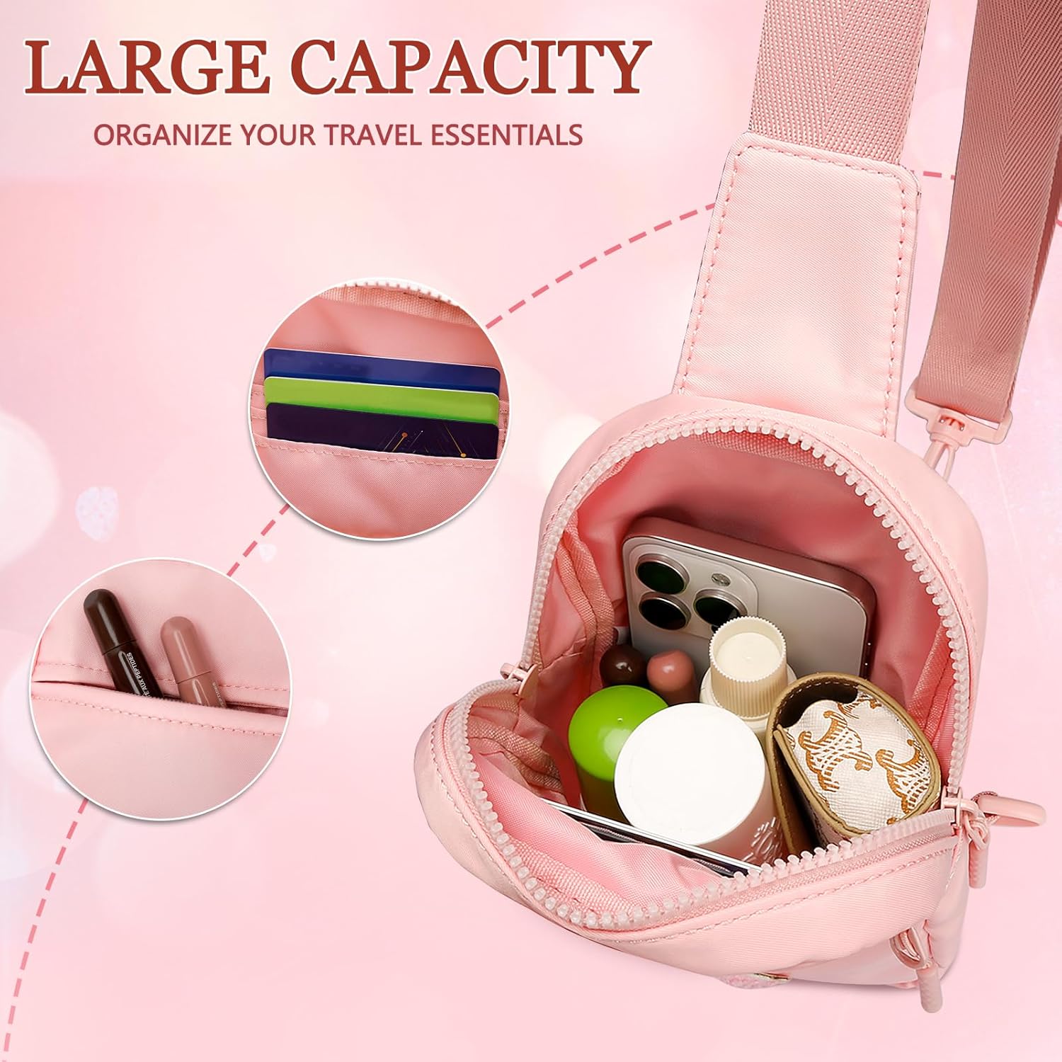 Girls Initial Sling Crossbody Bag