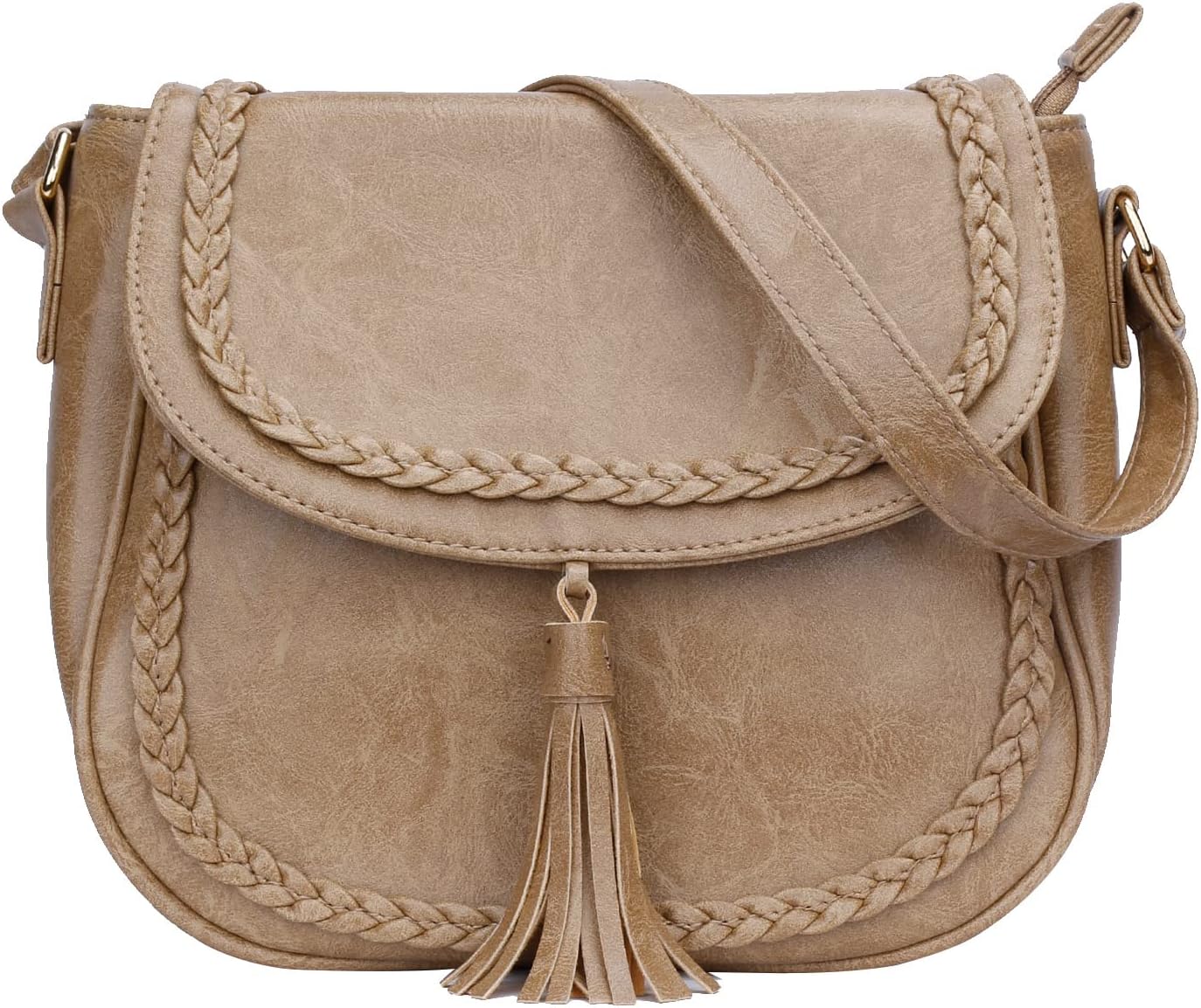 Tassel Flap Saddle Crossbody Bag