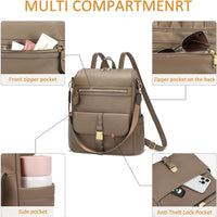 Anti-Theft Leather Backpack (Black)