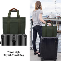 Canvas Crossbody Tote with Pockets