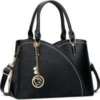 Triple-Compartment Satchel Handbag
