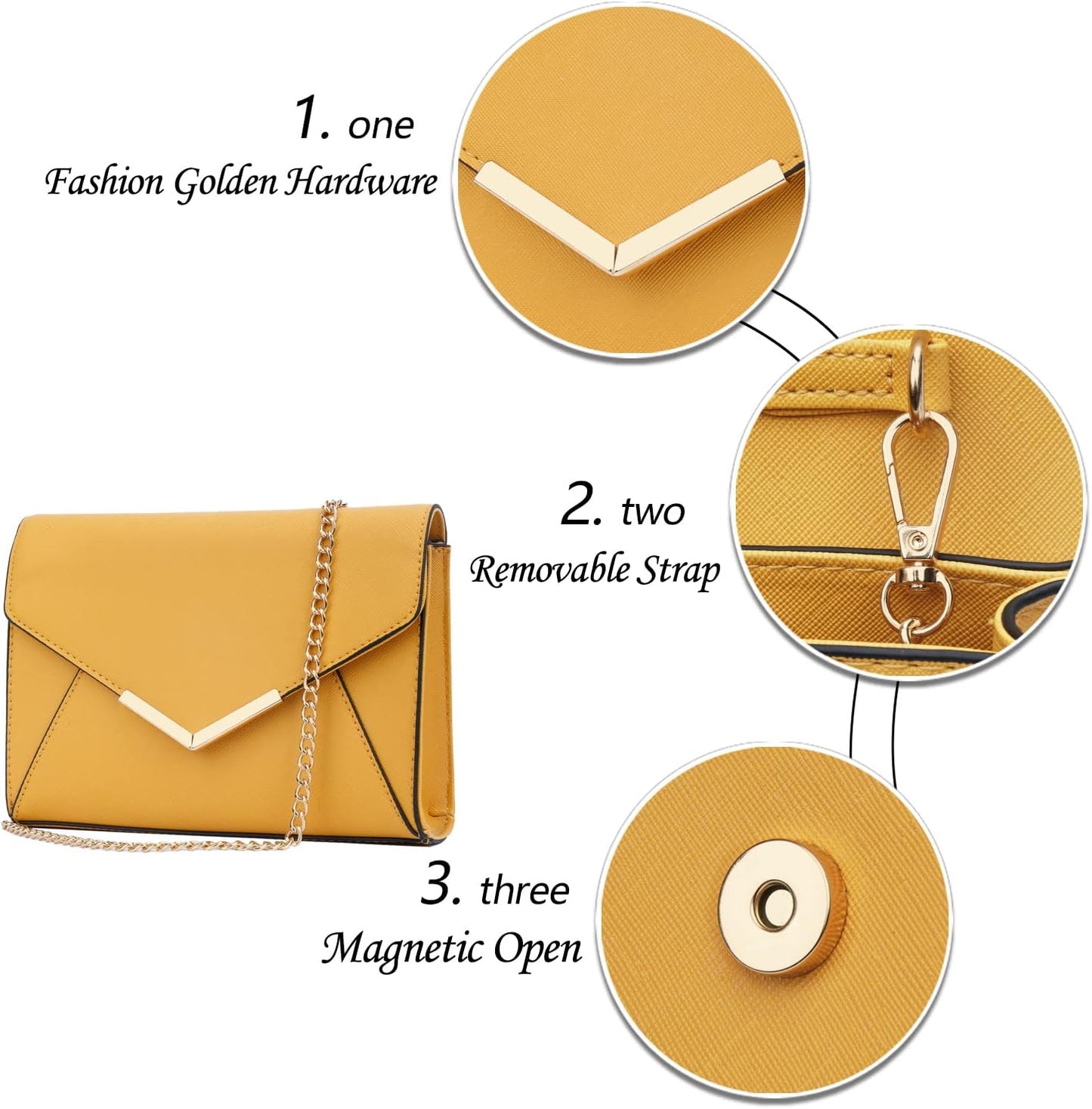 Faux Leather Envelope Clutch