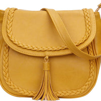Tassel Flap Saddle Crossbody Bag