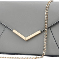 Faux Leather Envelope Clutch