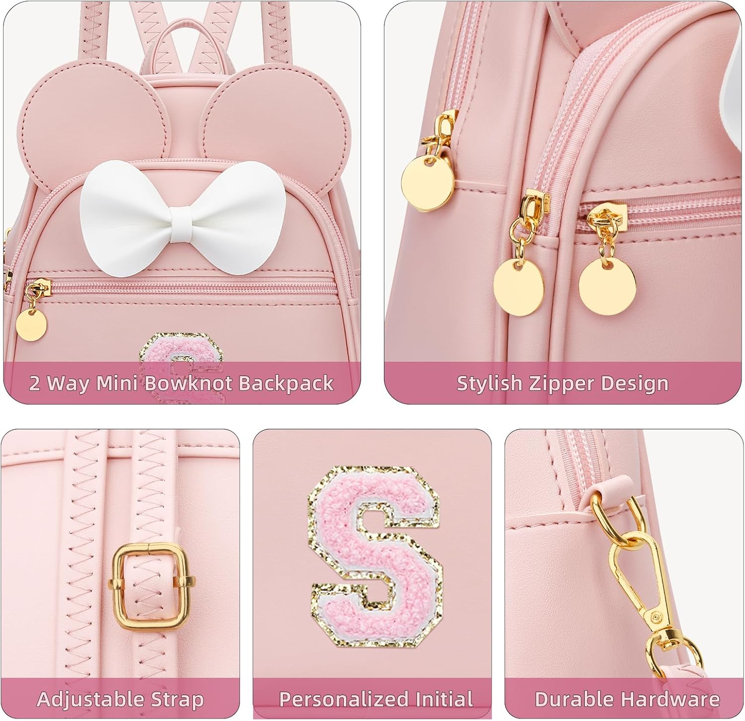 Girls Initial Mini Backpack