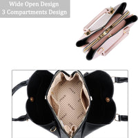 Triple-Compartment Satchel Handbag