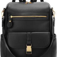 Anti-Theft Leather Backpack (Black)