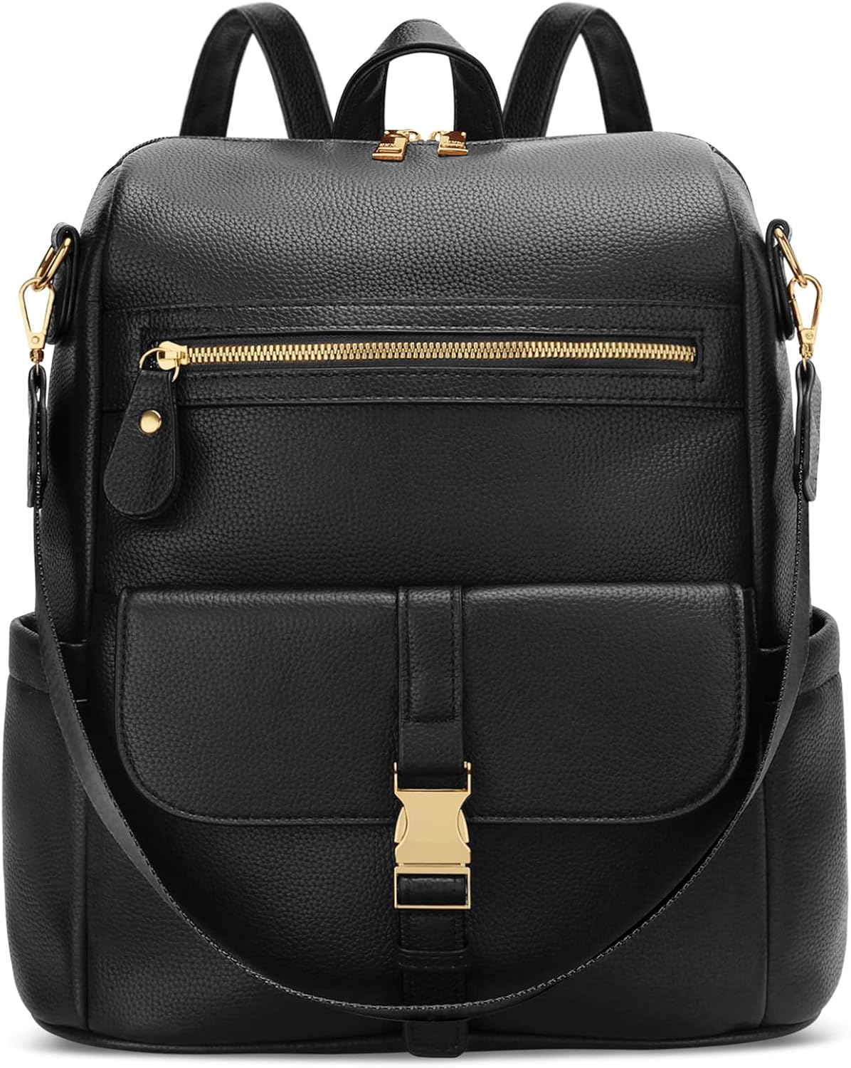 Anti-Theft Leather Backpack (Black)