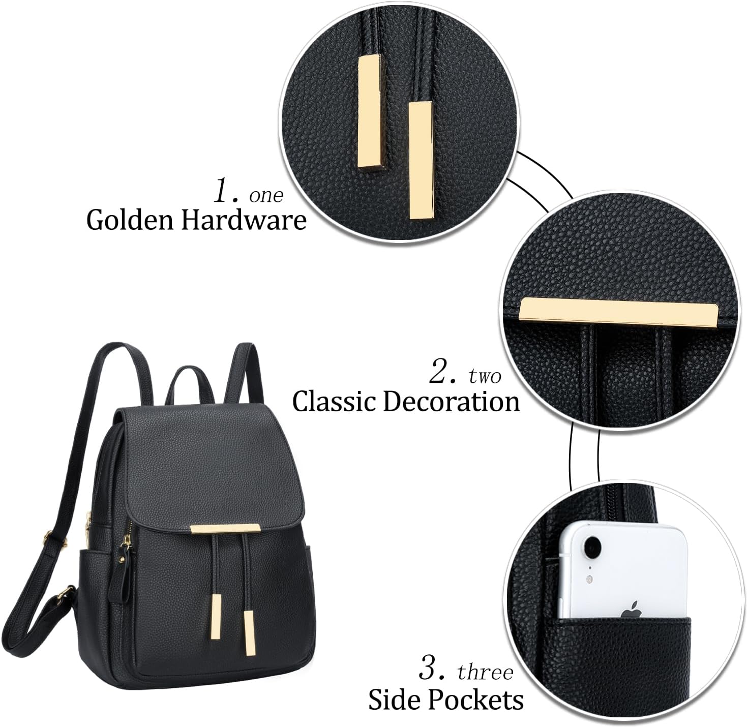 Quilted Leather Backpack Purse