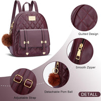 Quilted Mini Backpack Purse (White)