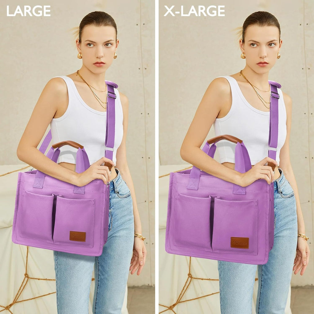 Large Canvas Tote Crossbody Bag