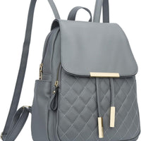 Quilted Leather Backpack Purse