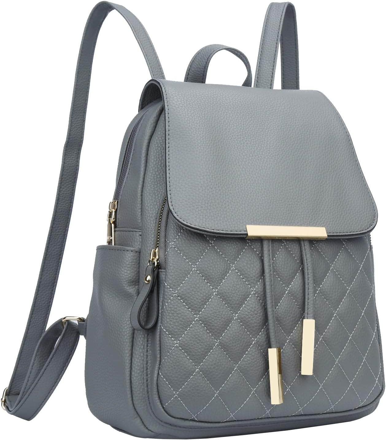 Quilted Leather Backpack Purse