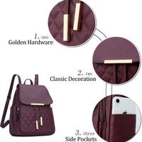 Quilted Leather Backpack Purse