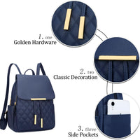 Quilted Leather Backpack Purse