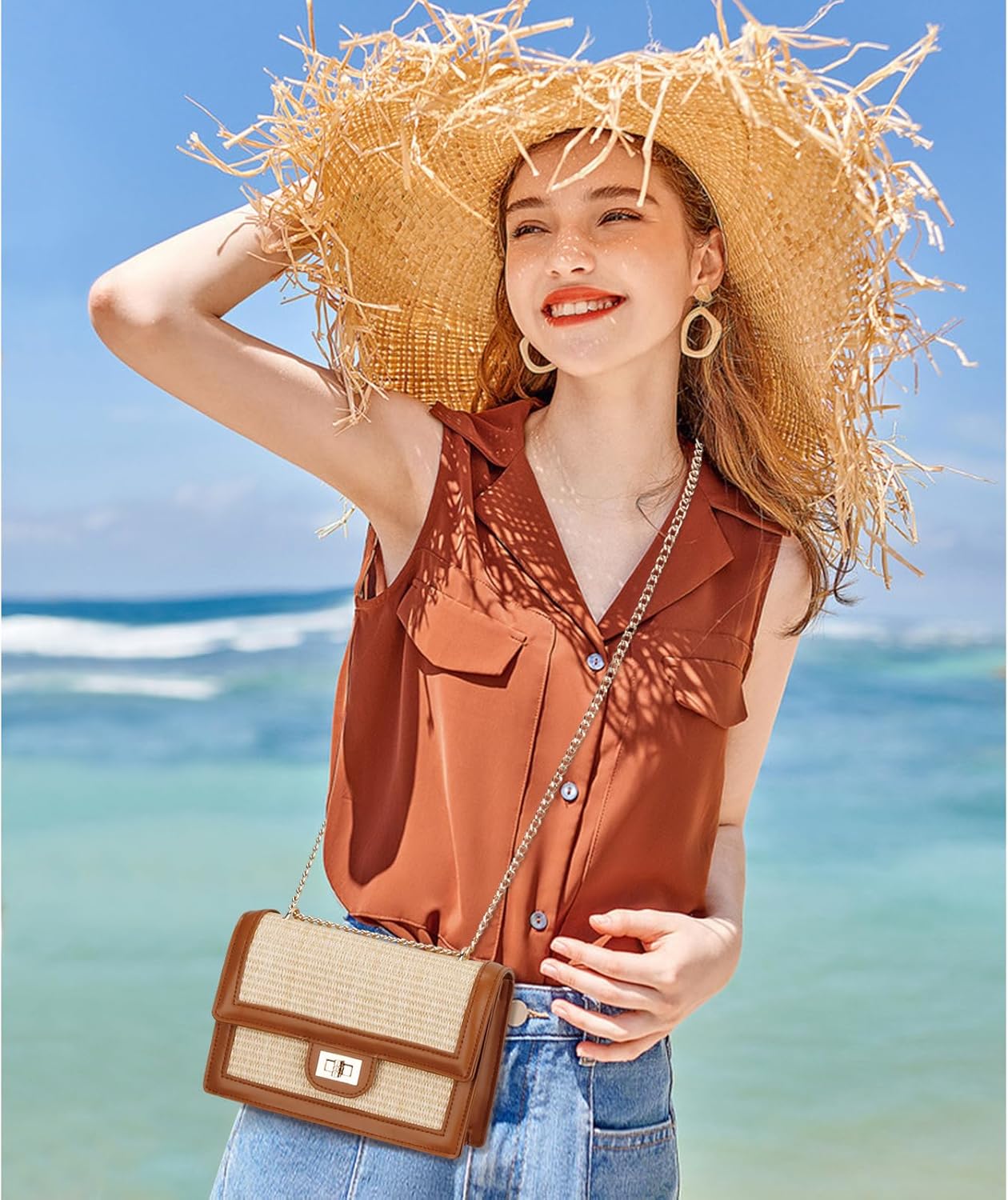 Women’s Straw Crossbody Bag
