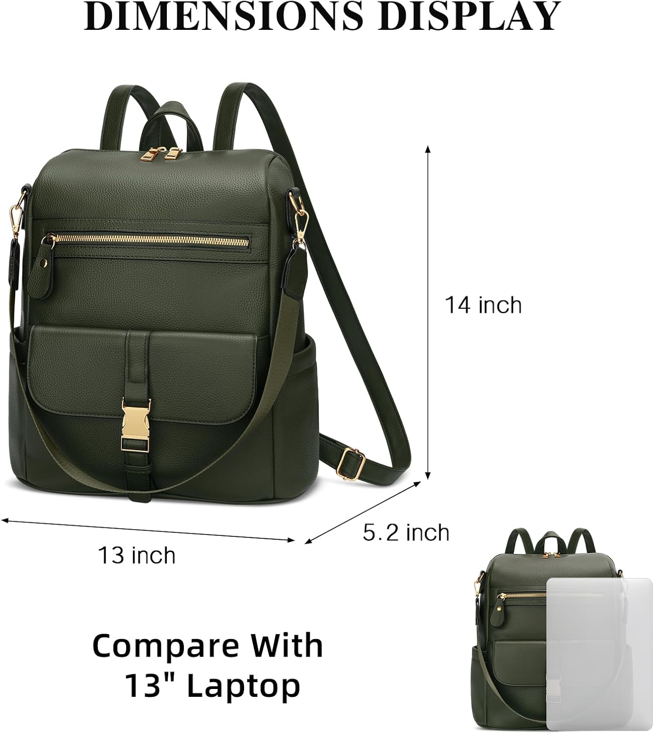 Anti-Theft Leather Backpack (Black)