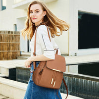 Quilted Leather Backpack Purse