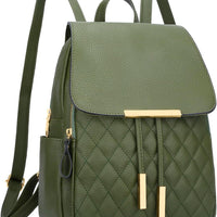 Quilted Leather Backpack Purse