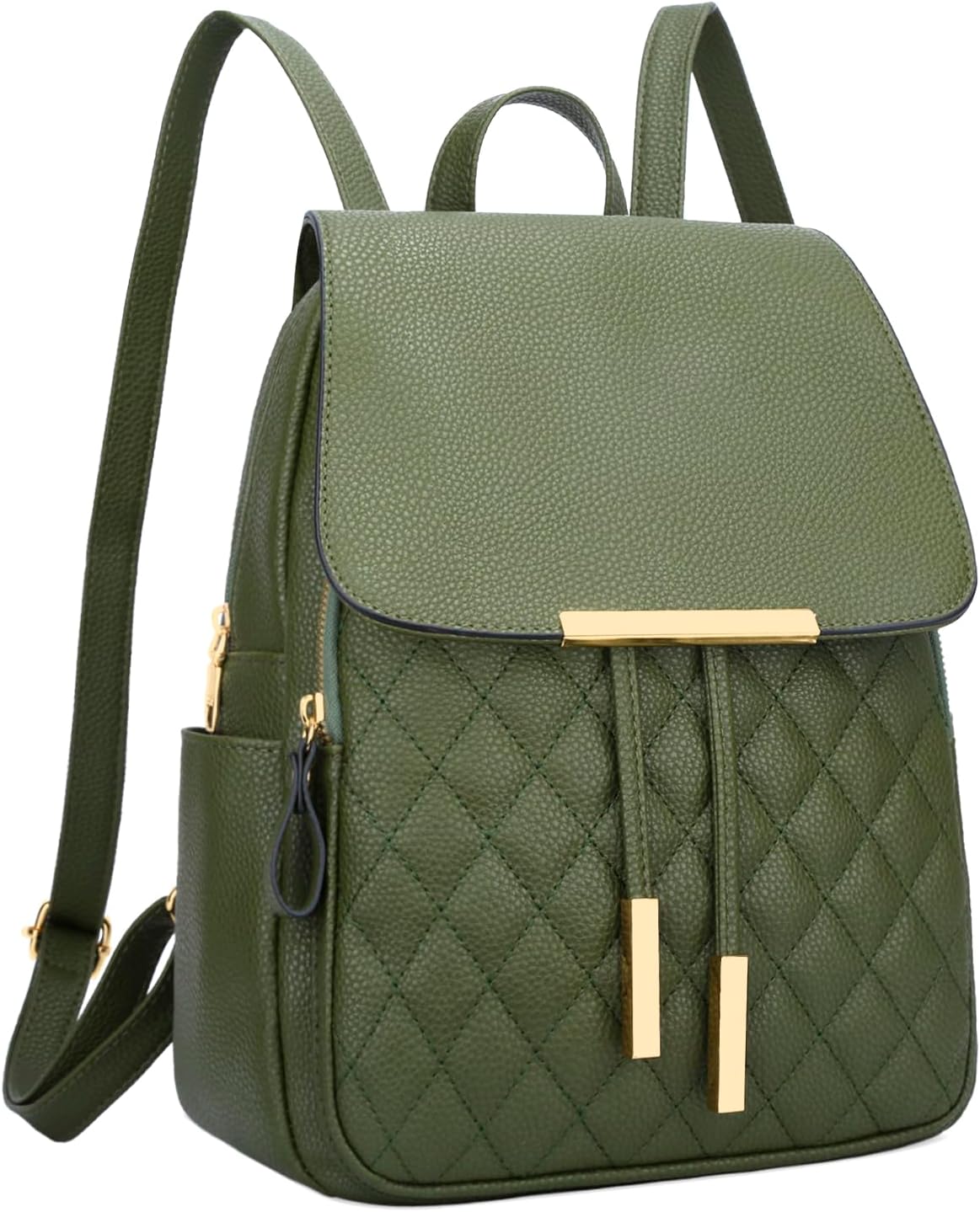 Quilted Leather Backpack Purse